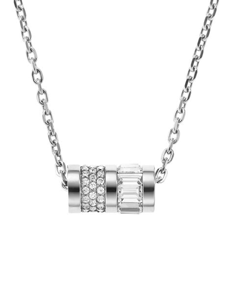 michael kors crystal pendant necklace silver|michael kors jewellery uk.